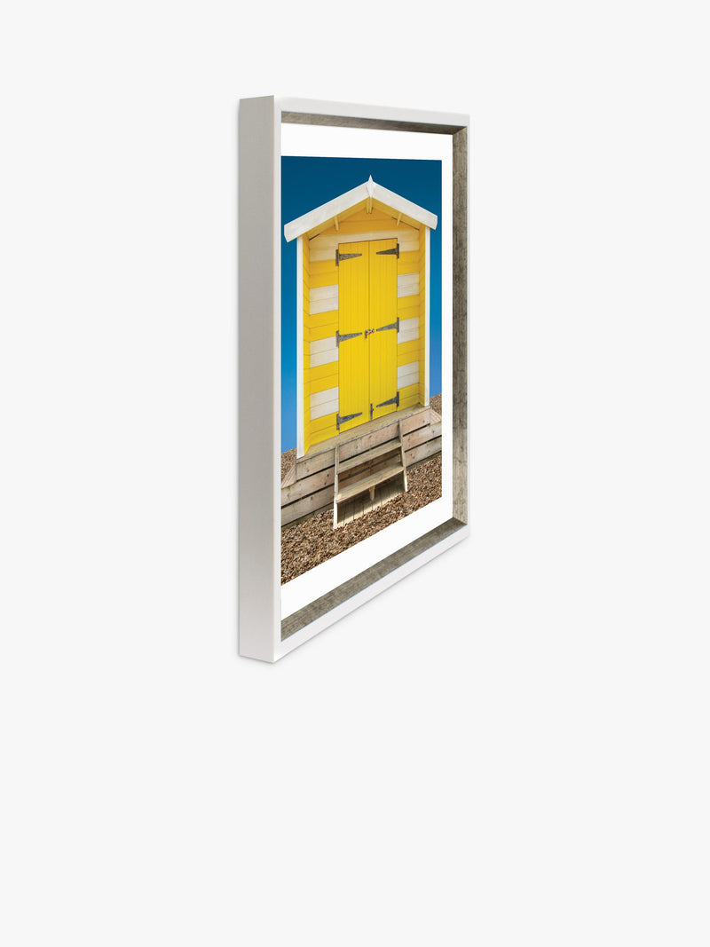 Brookpace Lascelles framed print Beach Hut Yellow 66x56cm, UK version