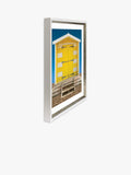 Brookpace Lascelles framed print Beach Hut Yellow 66x56cm, UK version