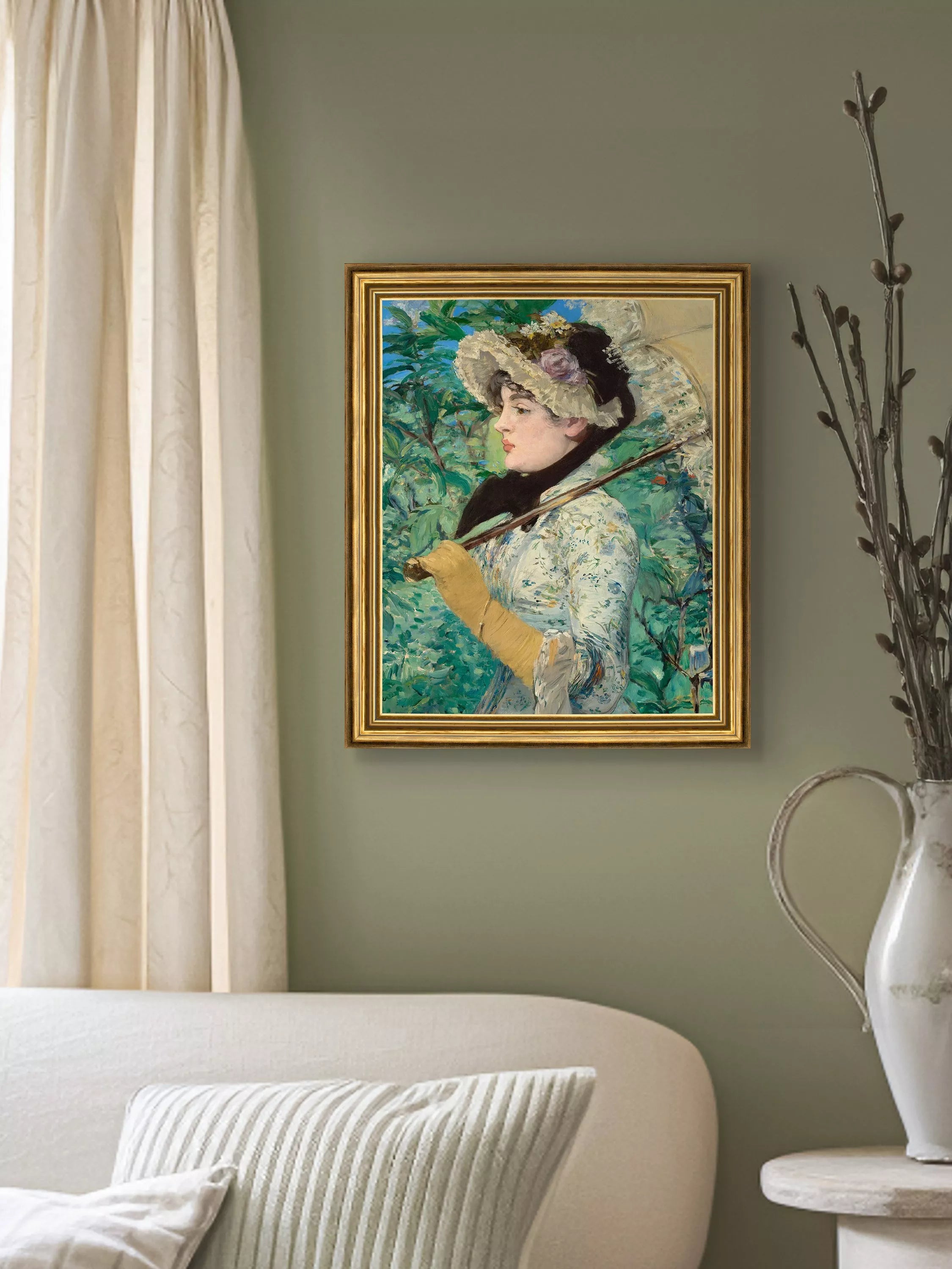 Brookpace Lascelles Manet Jeanne Spring framed canvas print, imported from the UK
