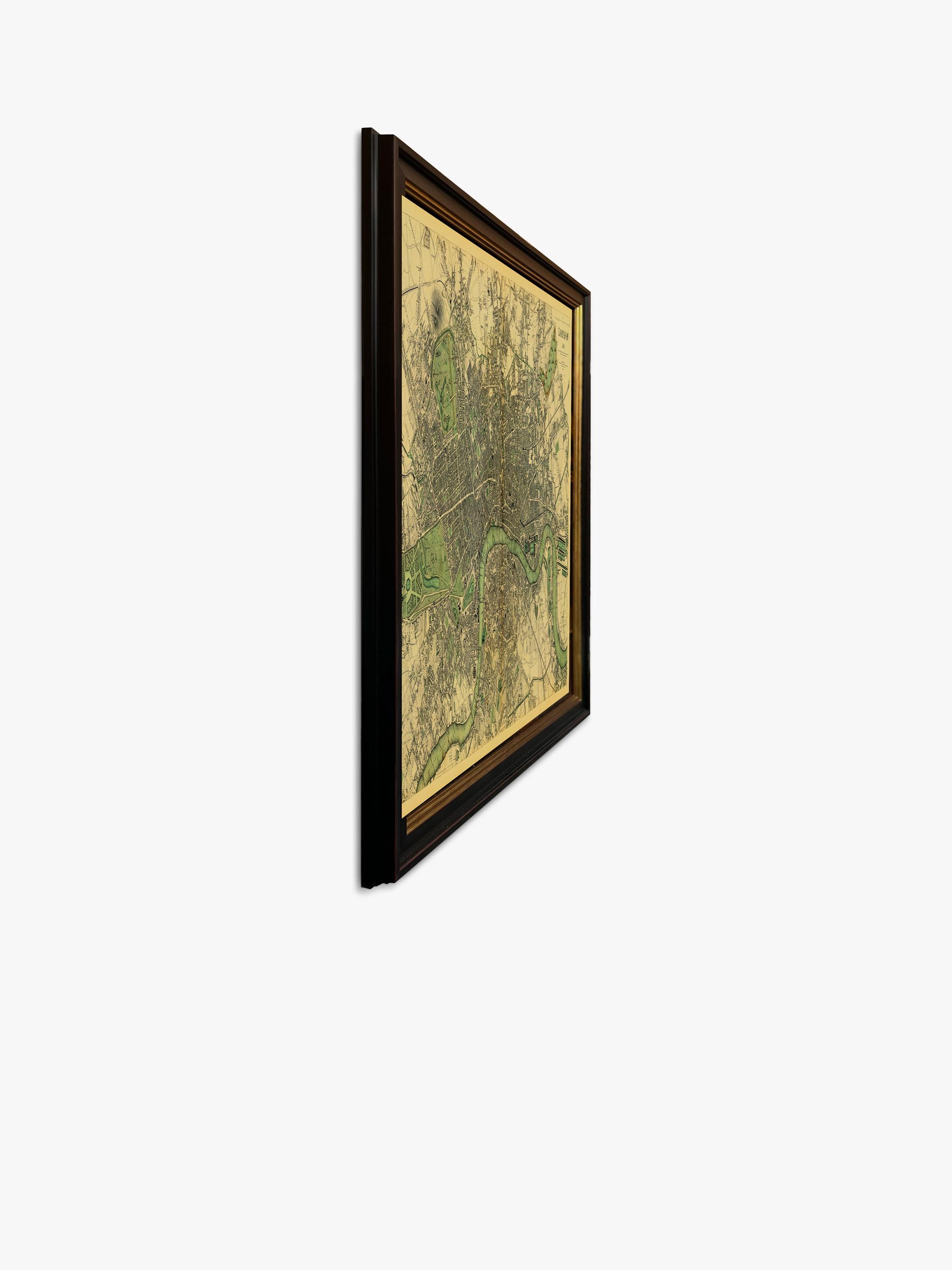 Brookpace Lascelles framed map print London 1843 50x71cm (British brand)