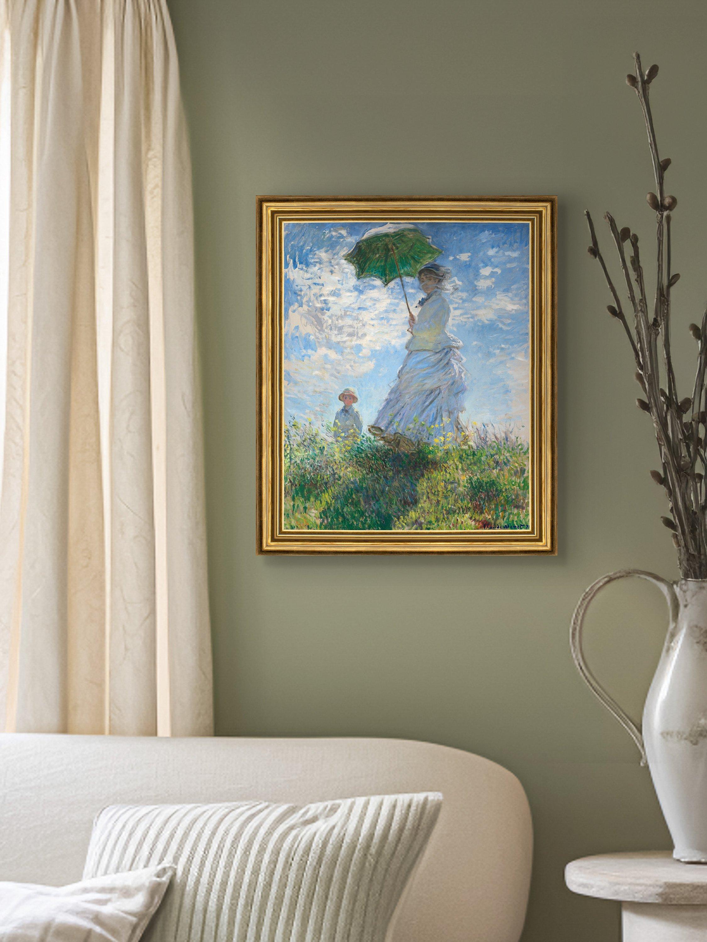 Brookpace Lascelles framed canvas print of Monet's Woman with a Parasol 34x29cm (British brand)
