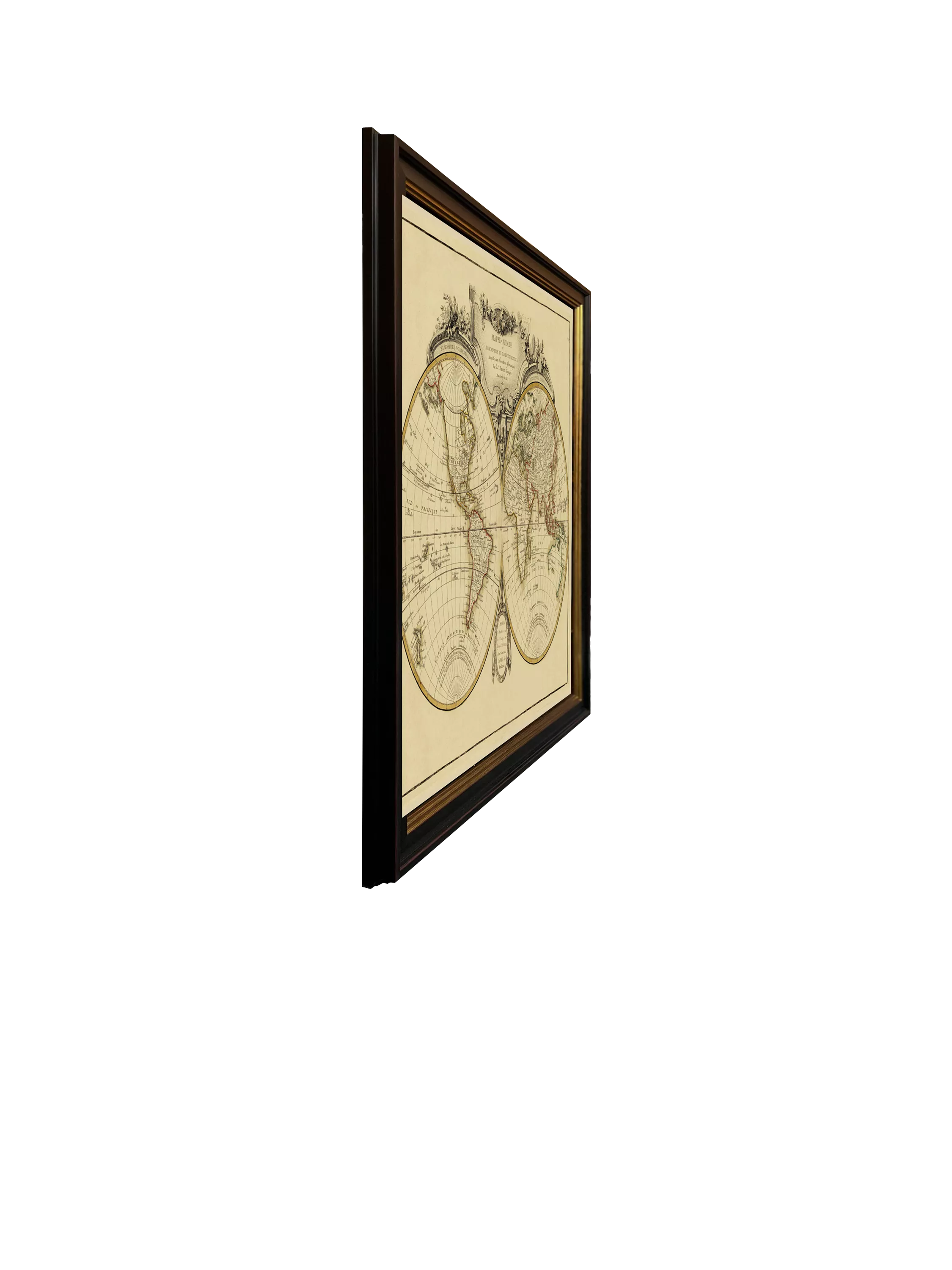 Brookpace Lascelles Mappemonde 1782 framed map print 60x80cm, UK version