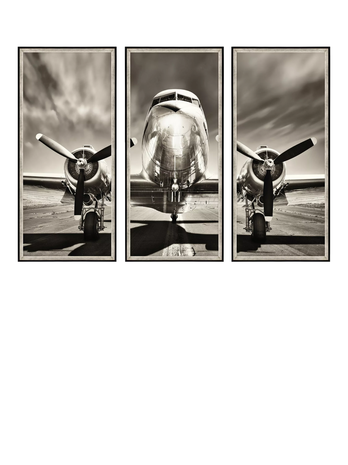 Brookpace Lascelles vintage aeroplane triptych framed prints 157cm - British product