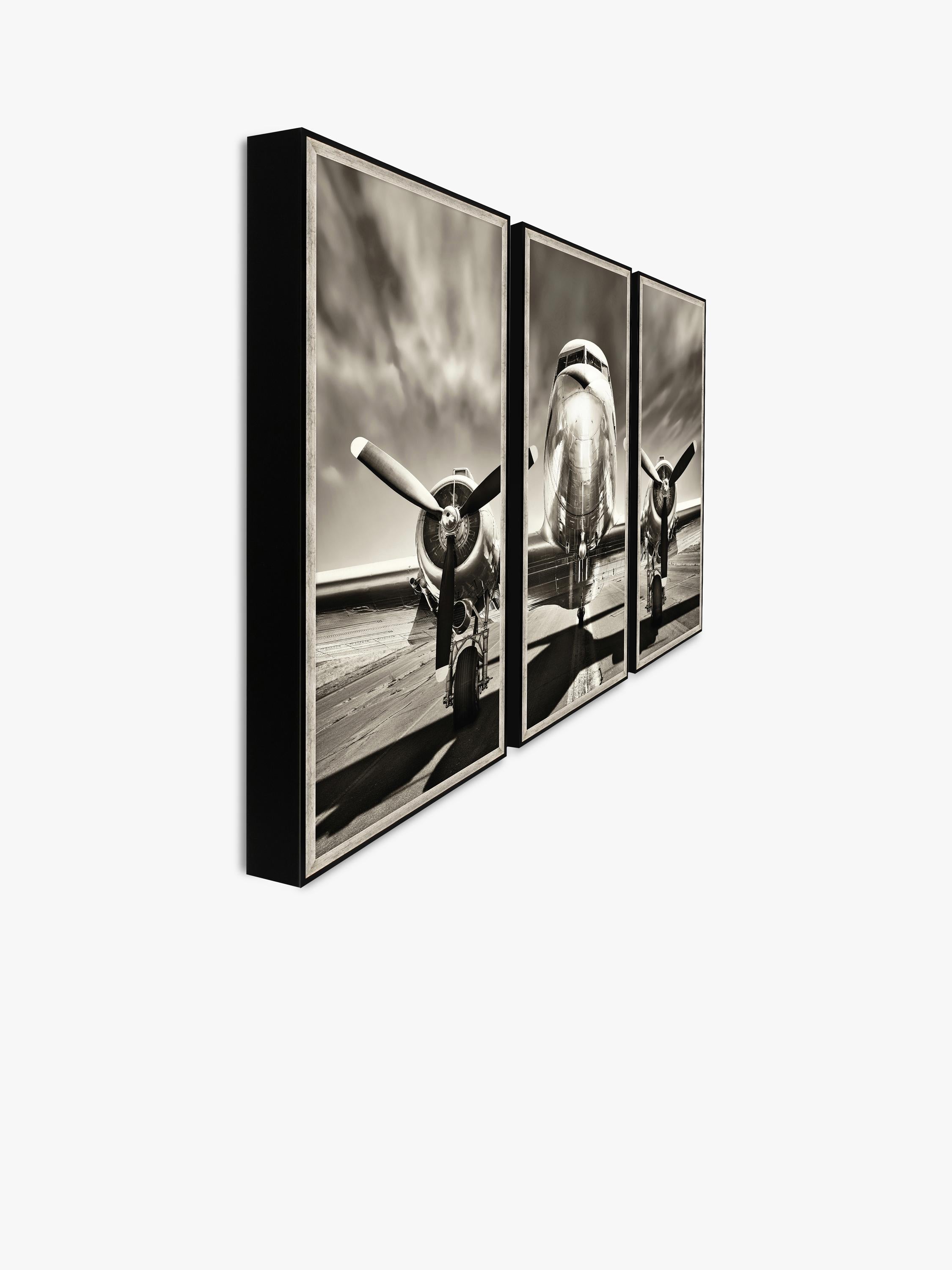 Brookpace Lascelles vintage aeroplane triptych framed prints 157cm - British product