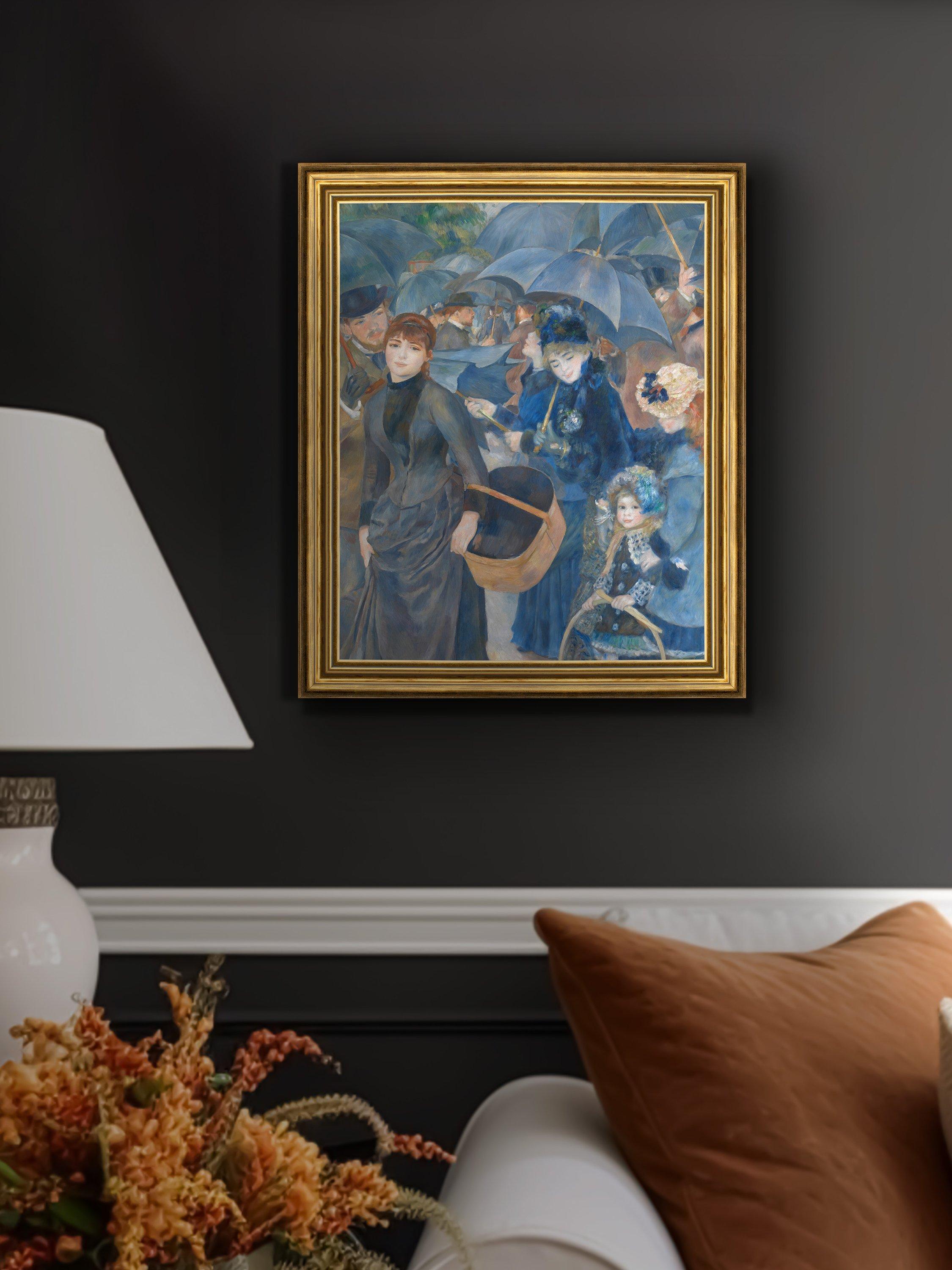 Brookpace Lascelles framed canvas print The Umbrellas by Renoir 29x34cm, imported from the UK