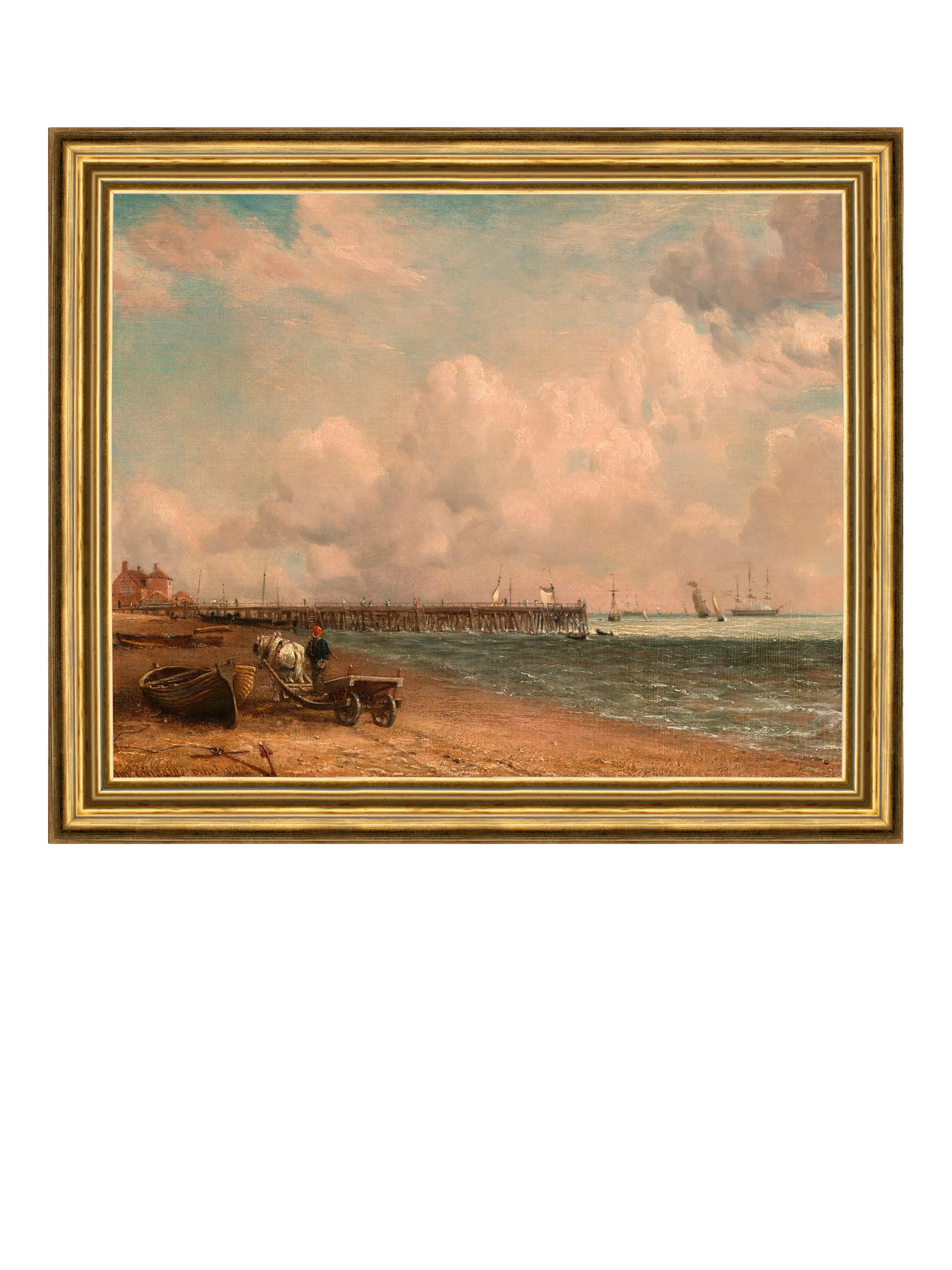 Brookpace Lascelles John Constable Yarmouth Jetty framed canvas print 29x34cm, UK version