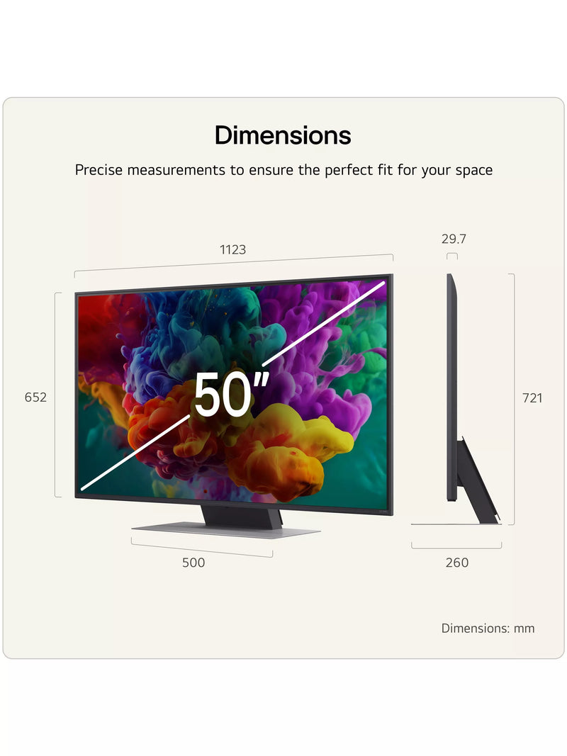 LG QNED evo MiniLED 4K TV 50 inch (British brand)