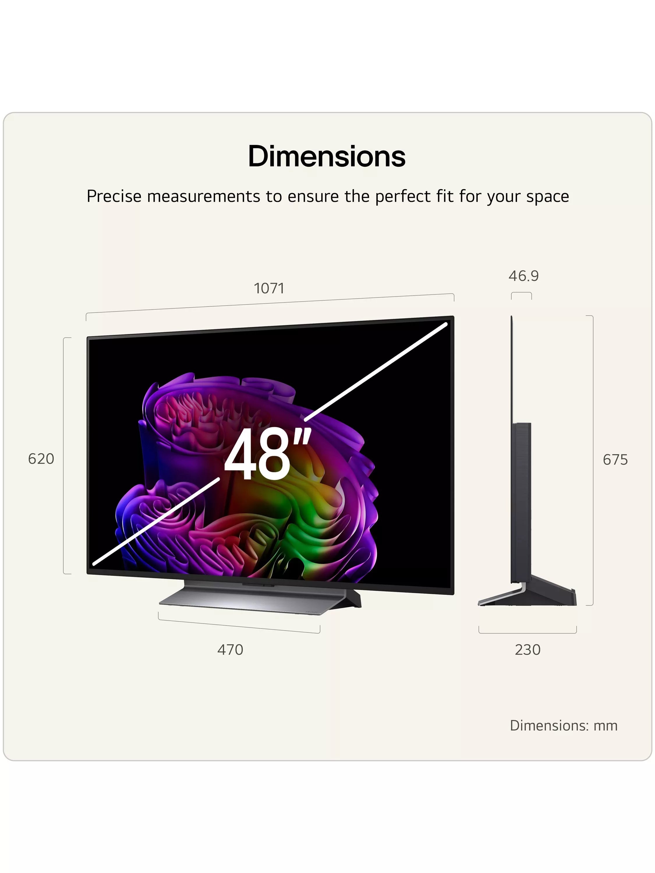 LG OLED evo G66LS 48 inch TV, imported from the UK