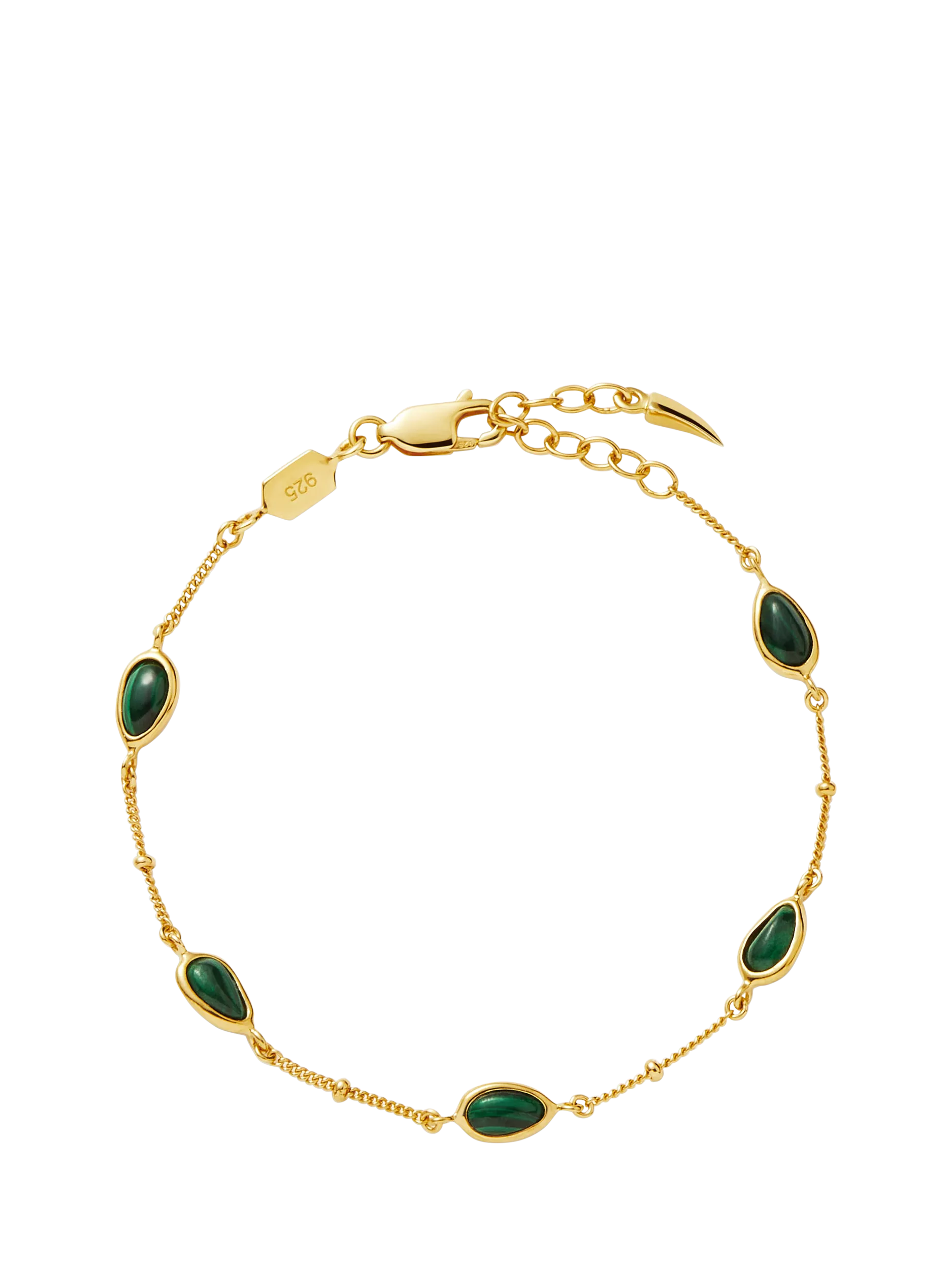 Missoma Molten Malachite chain bracelet gold size S, imported from the UK