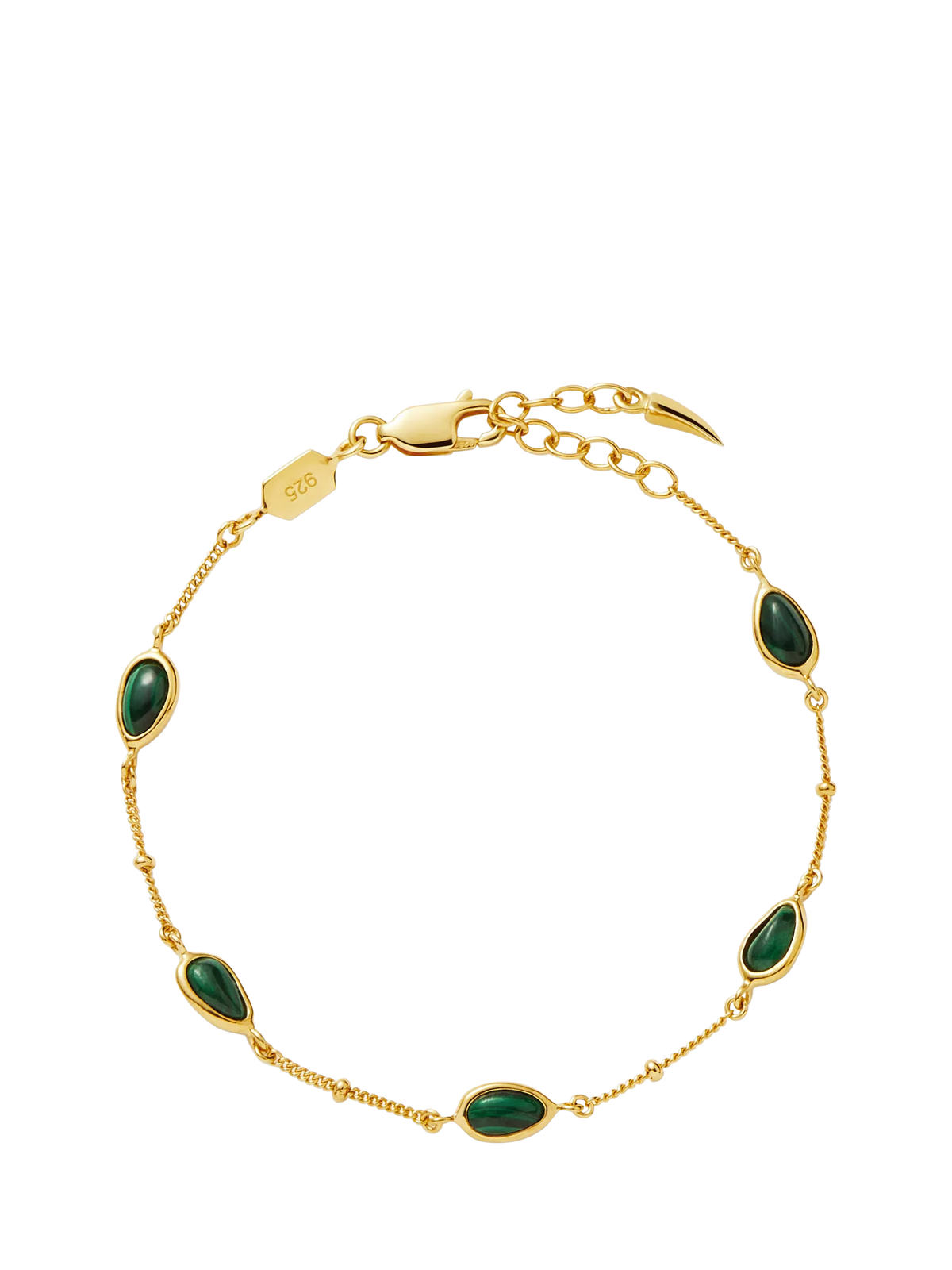 Missoma Molten Malachite chain bracelet gold size S, imported from the UK