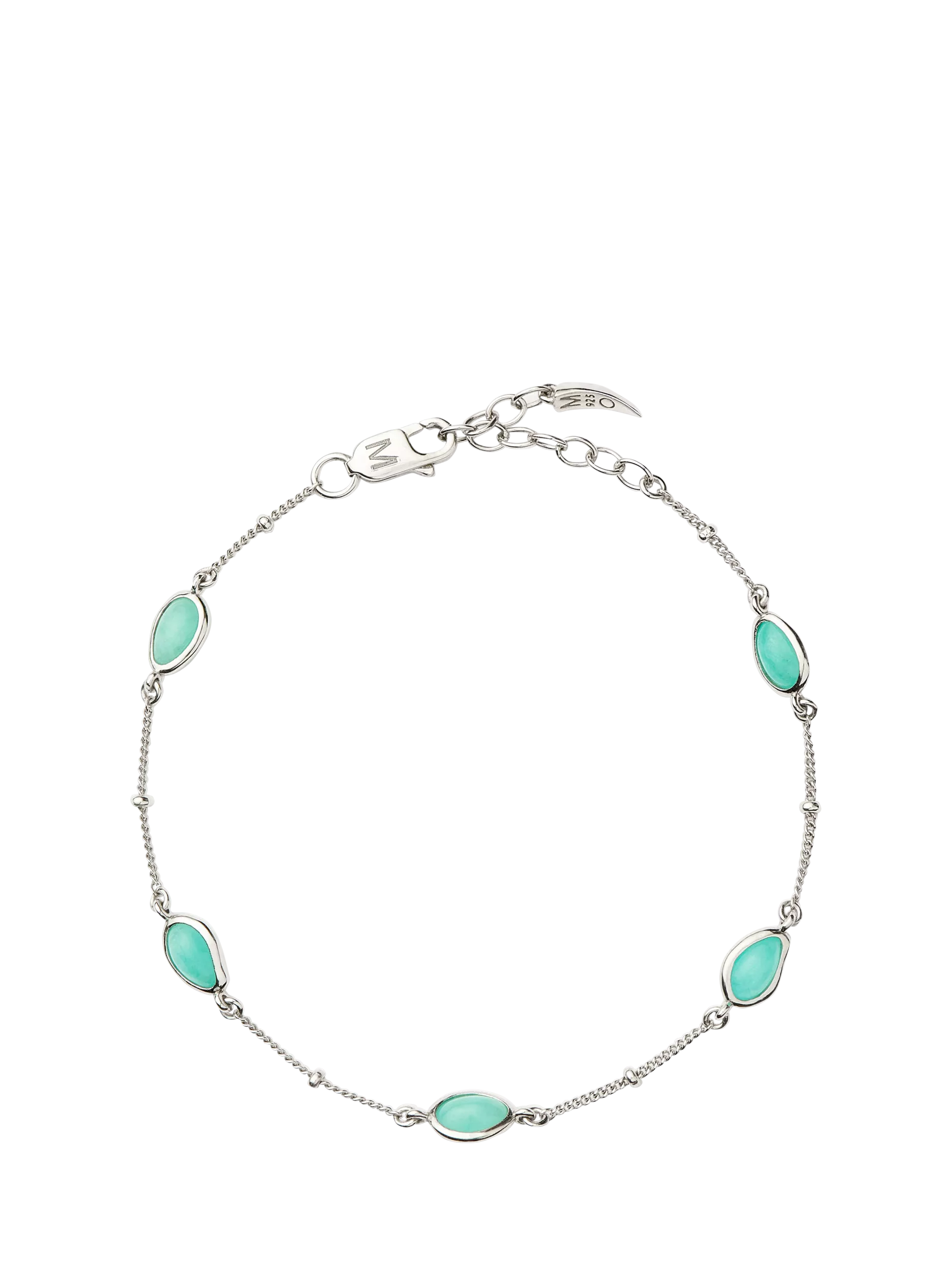 Missoma Molten Amazonite Charm Bracelet, imported from the UK