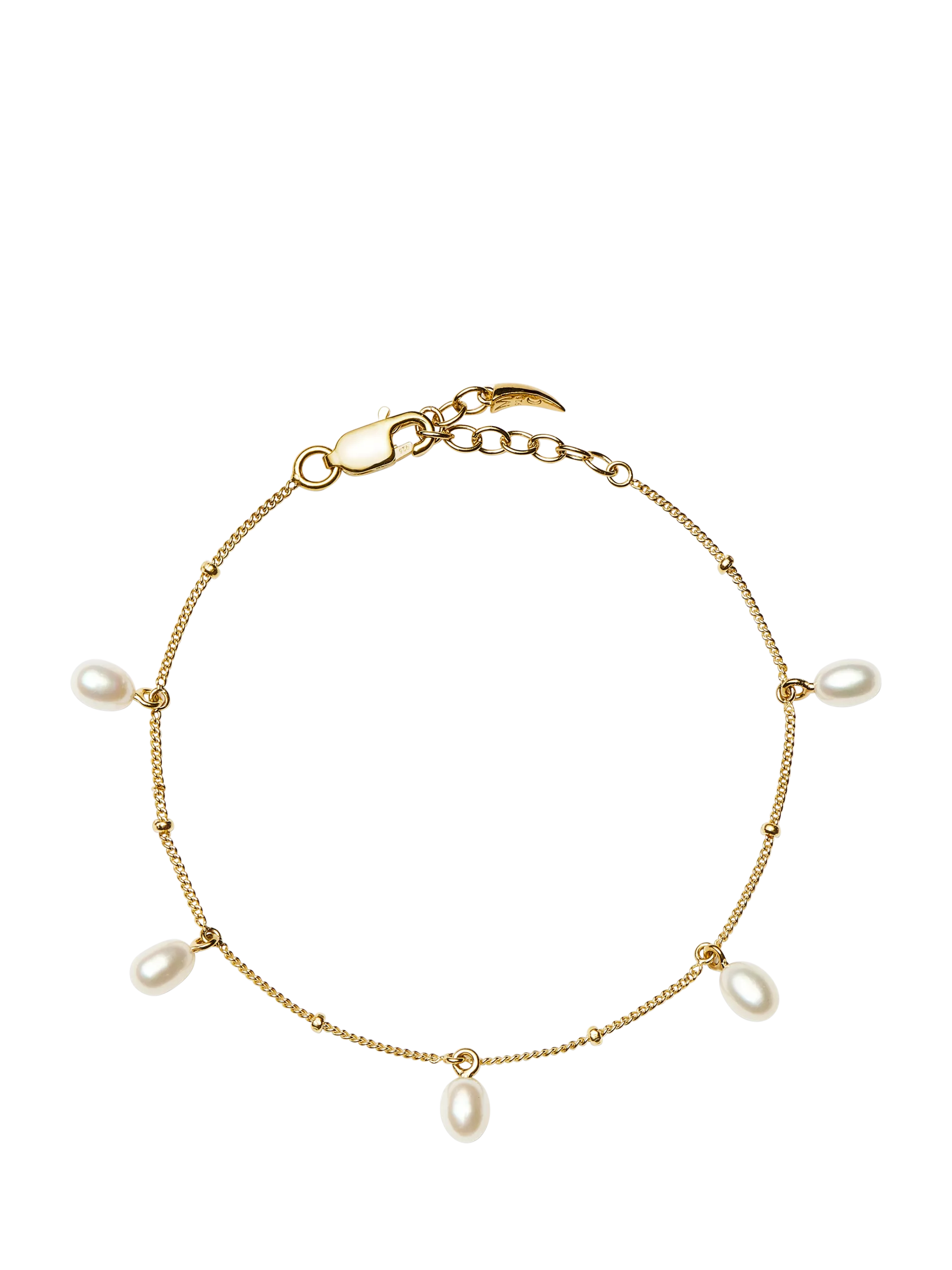 Missoma gold pearl charm bracelet, UK version