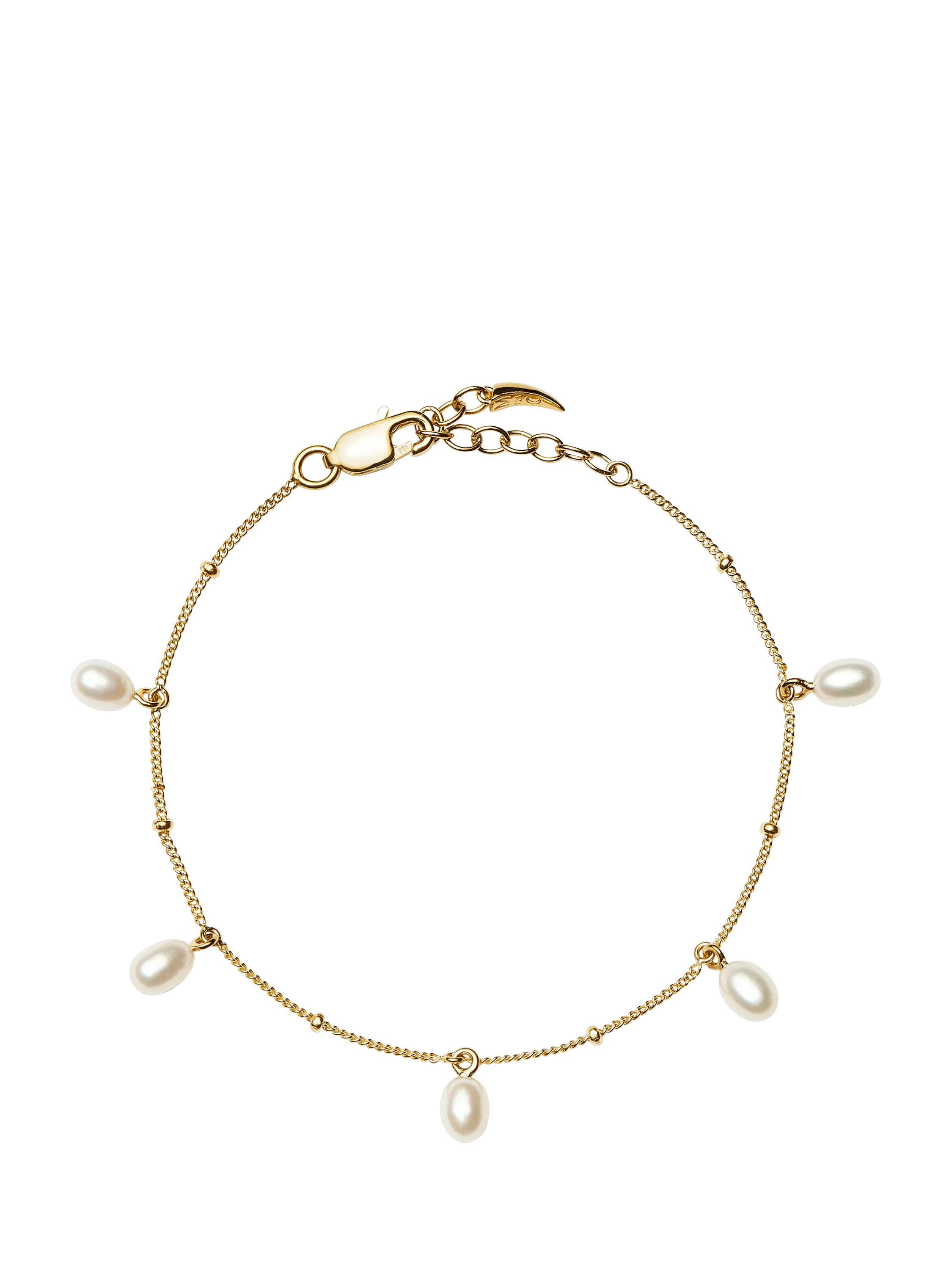 Missoma Pearl Charm Bracelet Gold