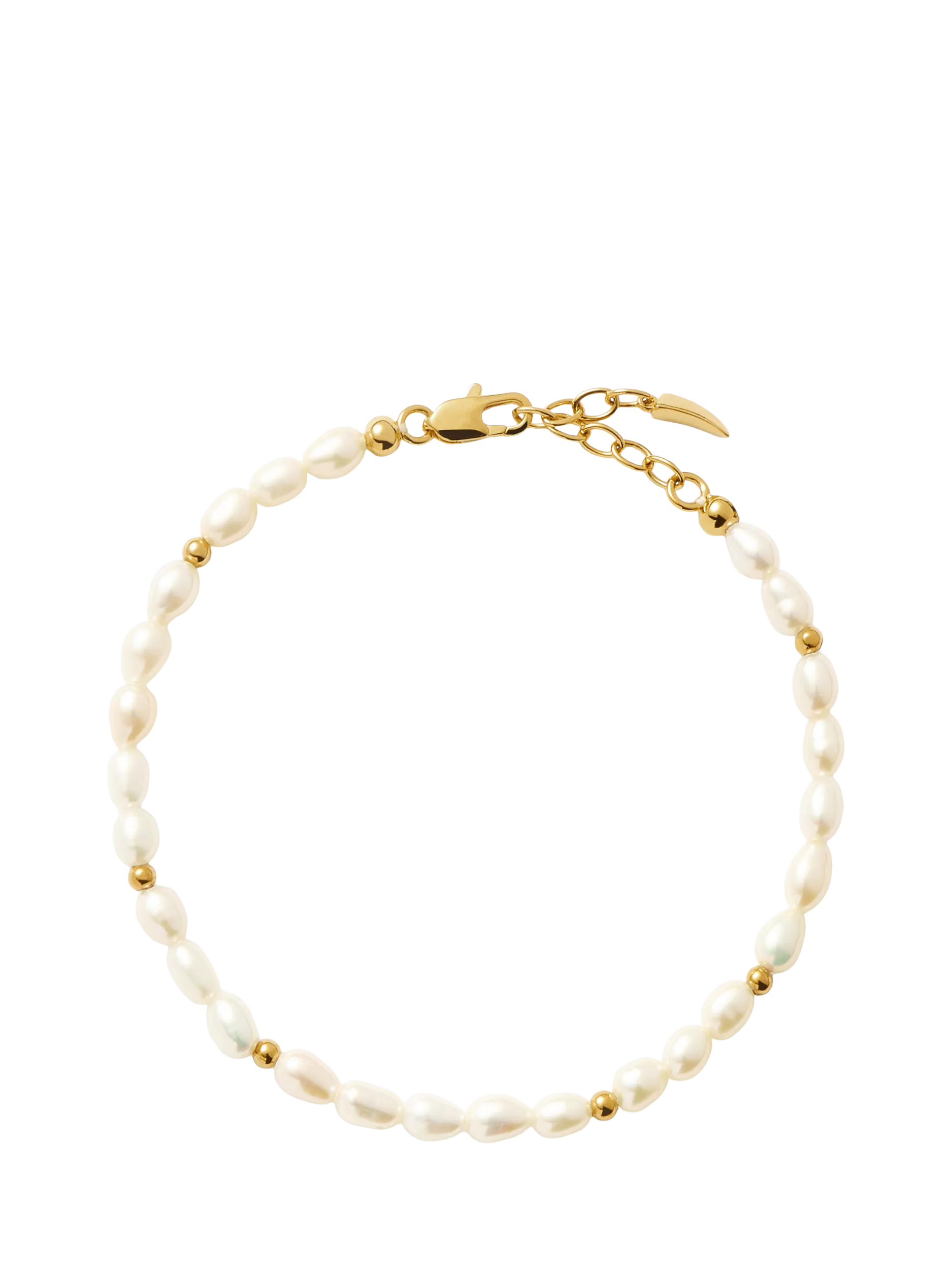 Missoma Beaded Pearl Bracelet Gold/White