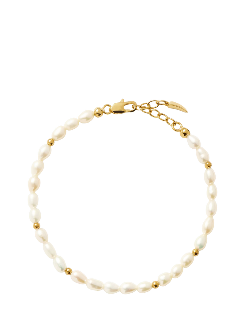 Missoma Beaded Pearl Bracelet Gold/White