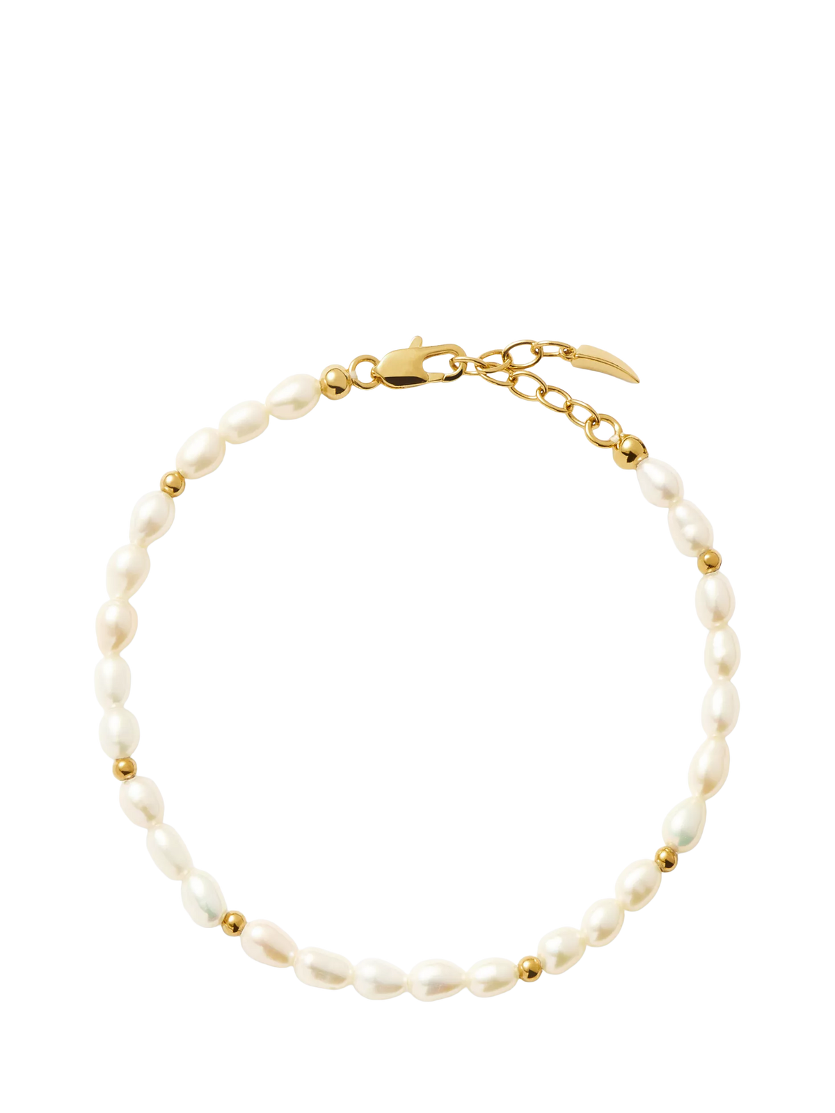 Missoma Beaded Pearl Bracelet Gold/White