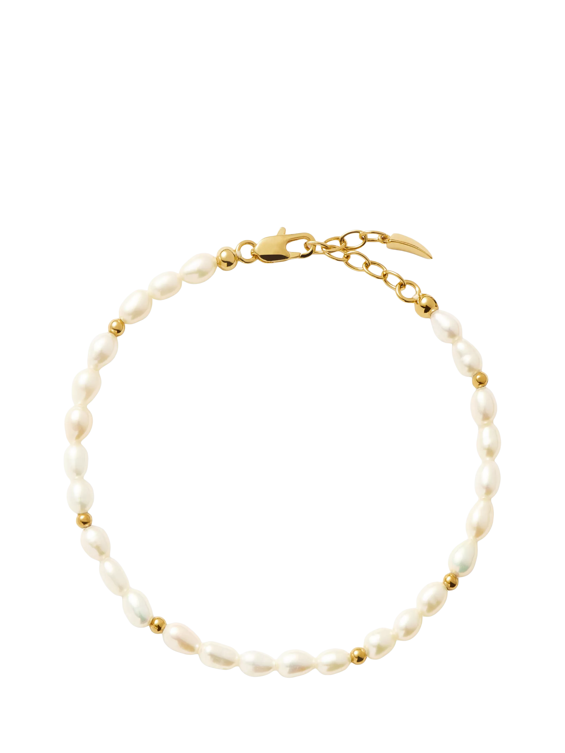 Missoma beaded pearl bracelet in gold and white (British brand)