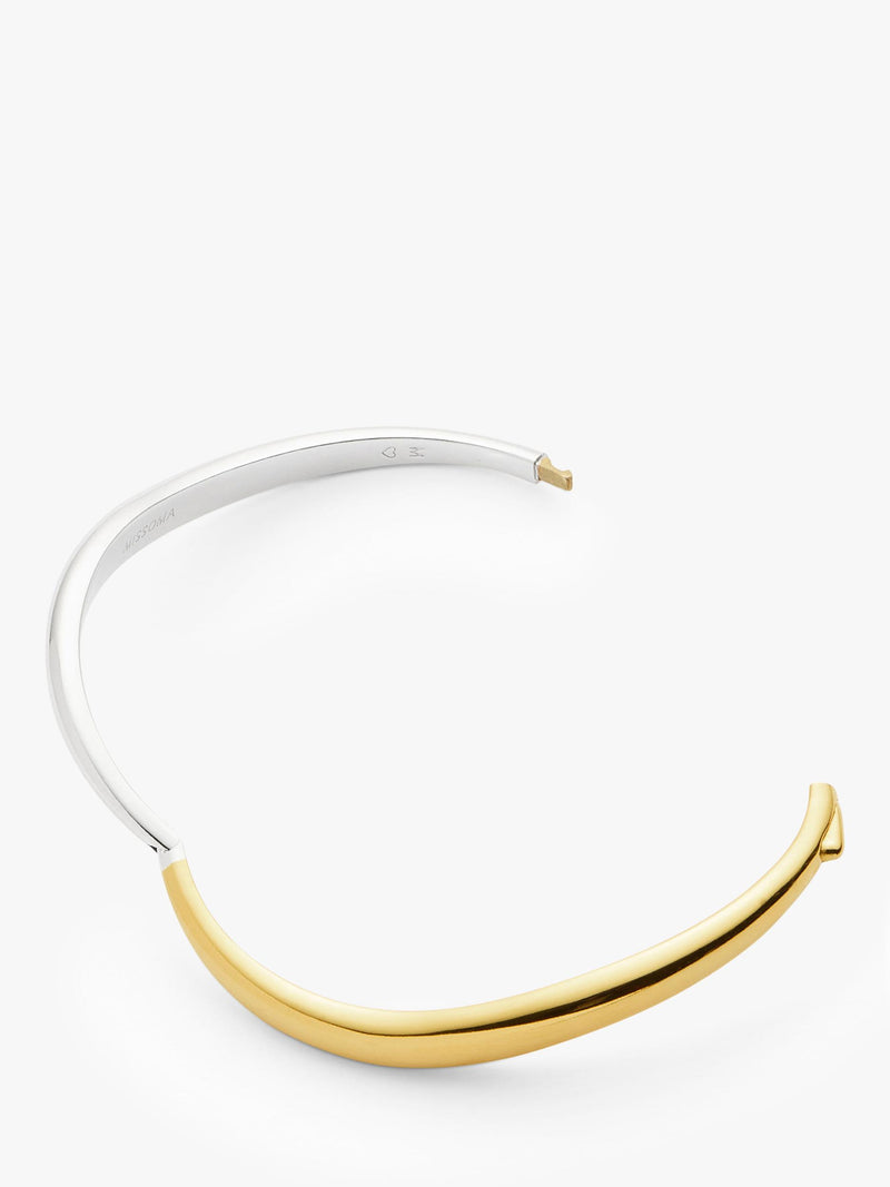 Missoma Savi hinged oval bangle in gold and silver, imported from the UK