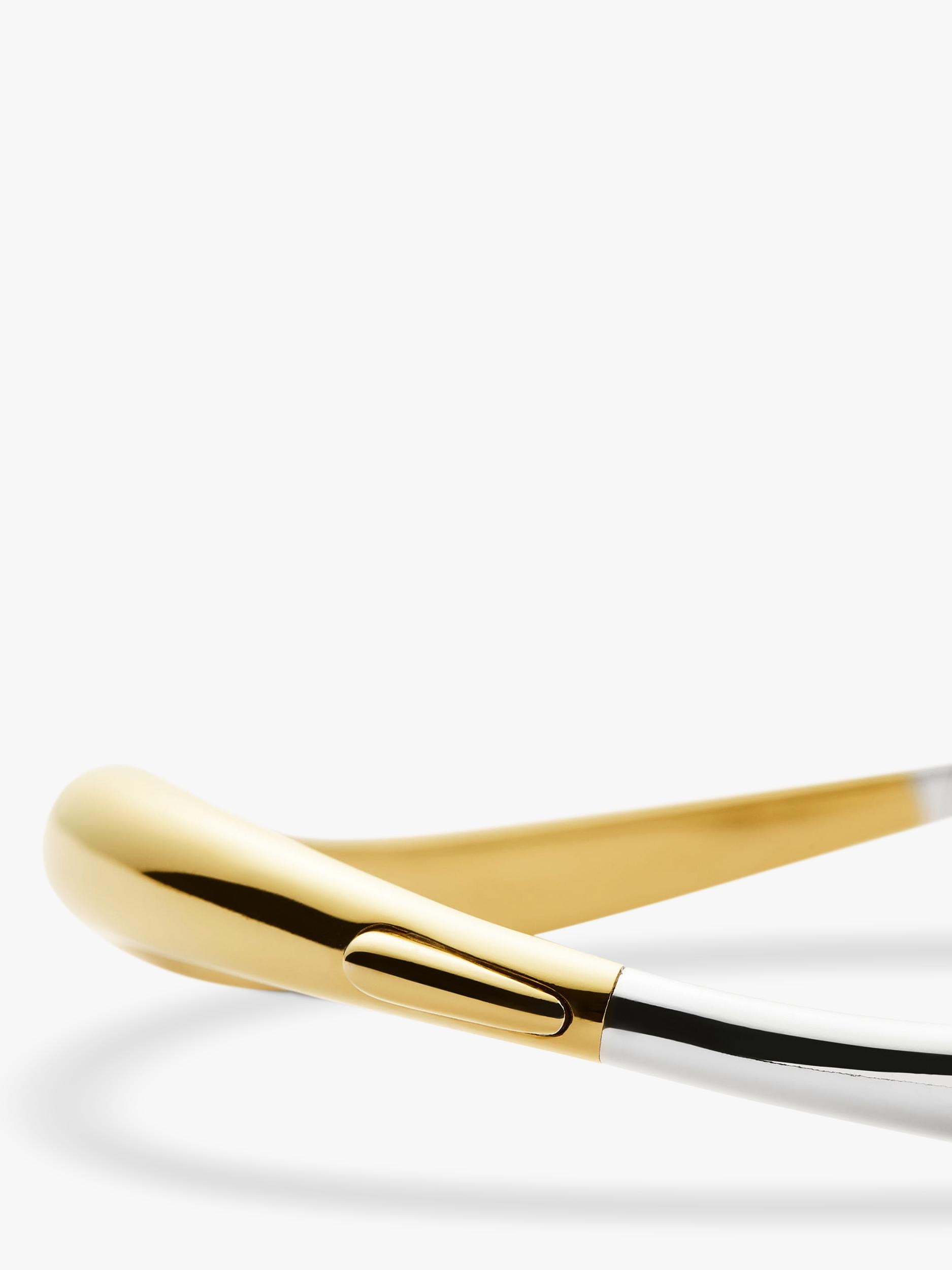 Missoma Savi hinged oval bangle in gold and silver, imported from the UK