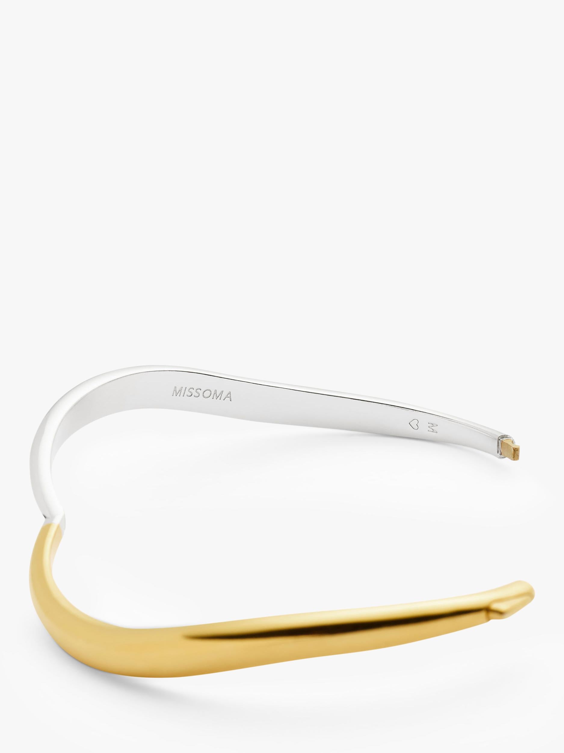 Missoma Savi hinged oval bangle in gold and silver, imported from the UK