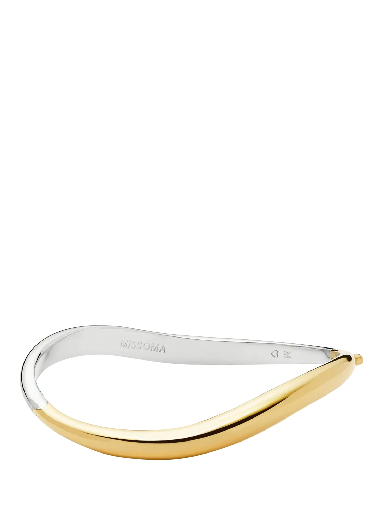 Missoma Savi Hinged Bangle Gold Silver S, imported from the UK