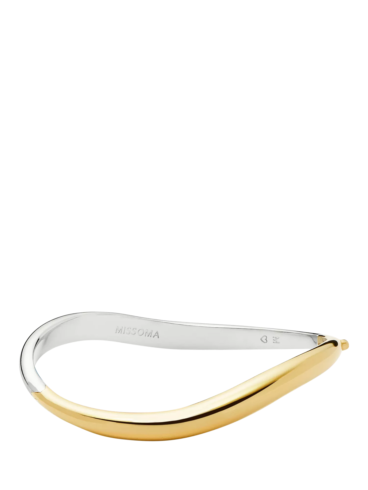 Missoma Savi Hinged Bangle Gold Silver S, imported from the UK