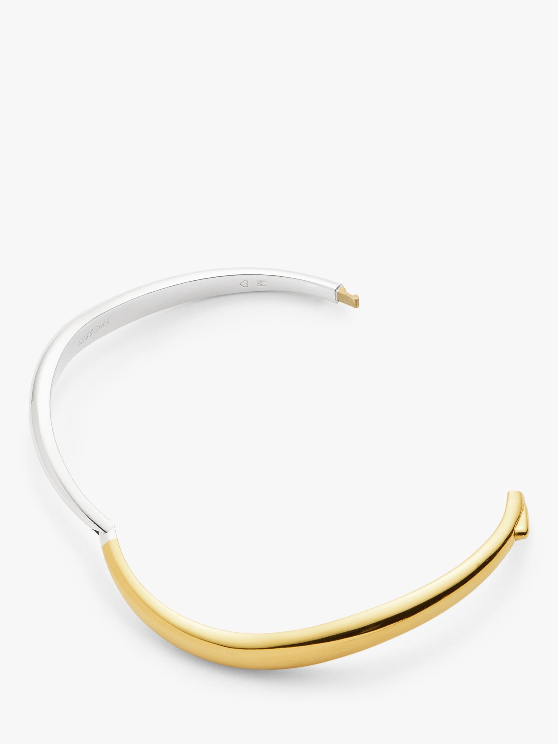 Missoma Savi Hinged Bangle Gold Silver S, imported from the UK
