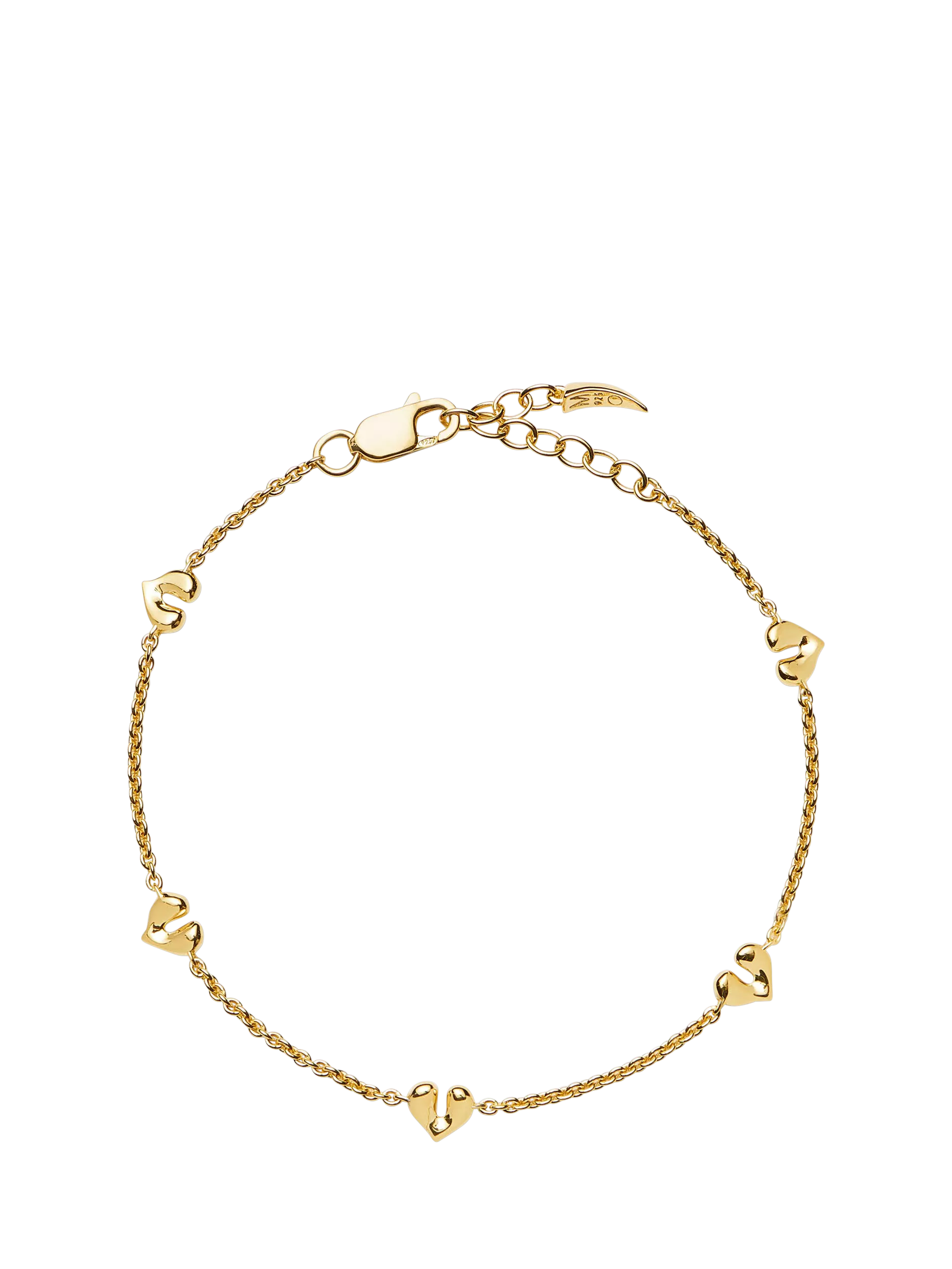 Missoma mini heart charm bracelet 18.5cm (British brand)