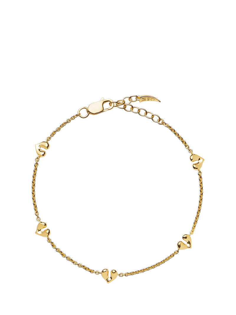 Missoma mini heart charm bracelet 18.5cm (British brand)