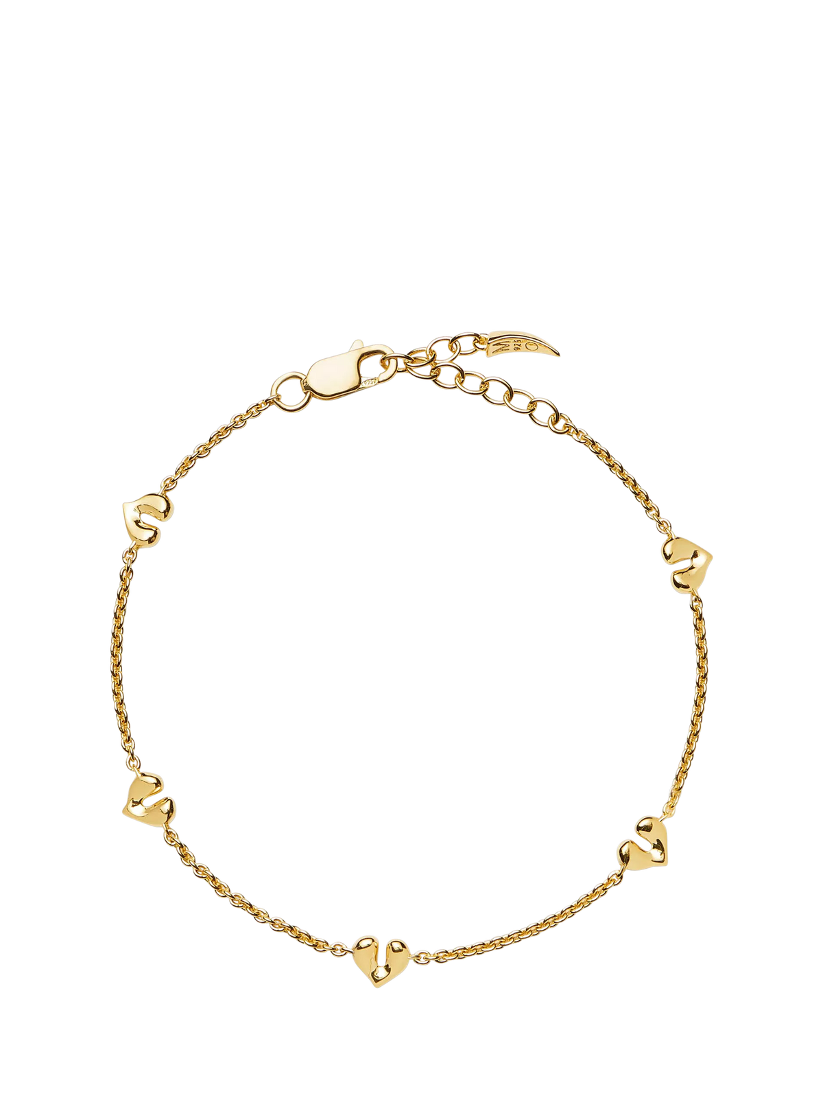 Missoma mini heart charm bracelet 18.5cm (British brand)