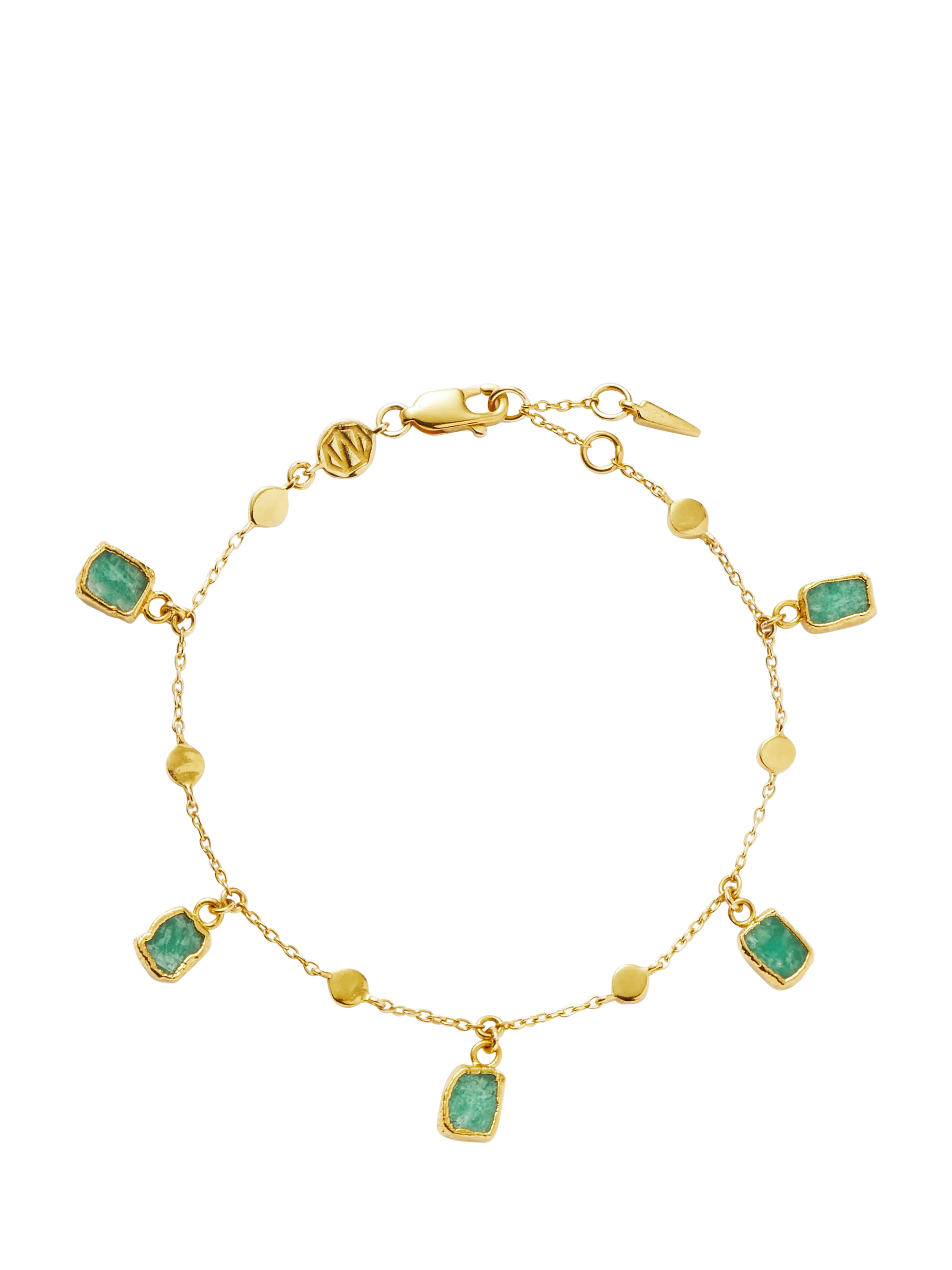 Missoma Lena charm bracelet gold plated amazonite - British product