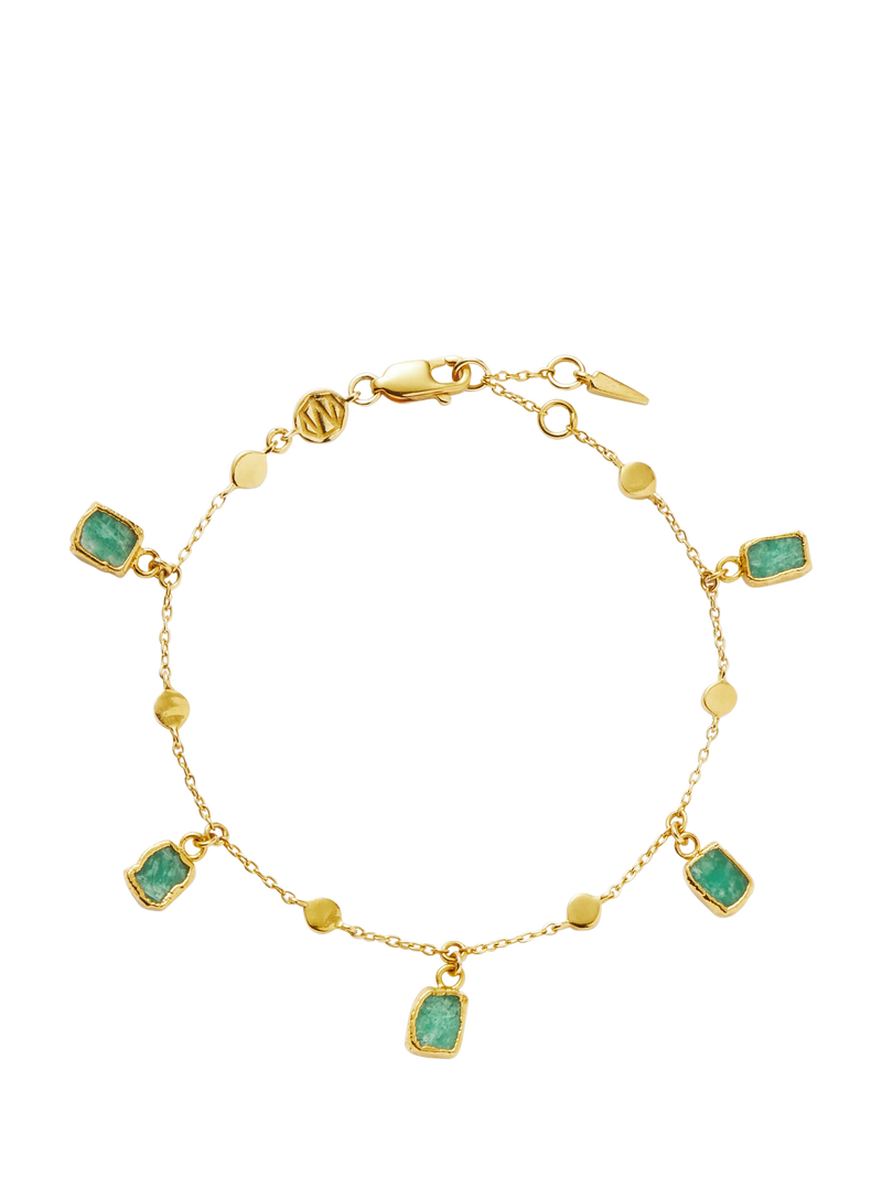 Missoma Lena charm bracelet gold plated amazonite - British product