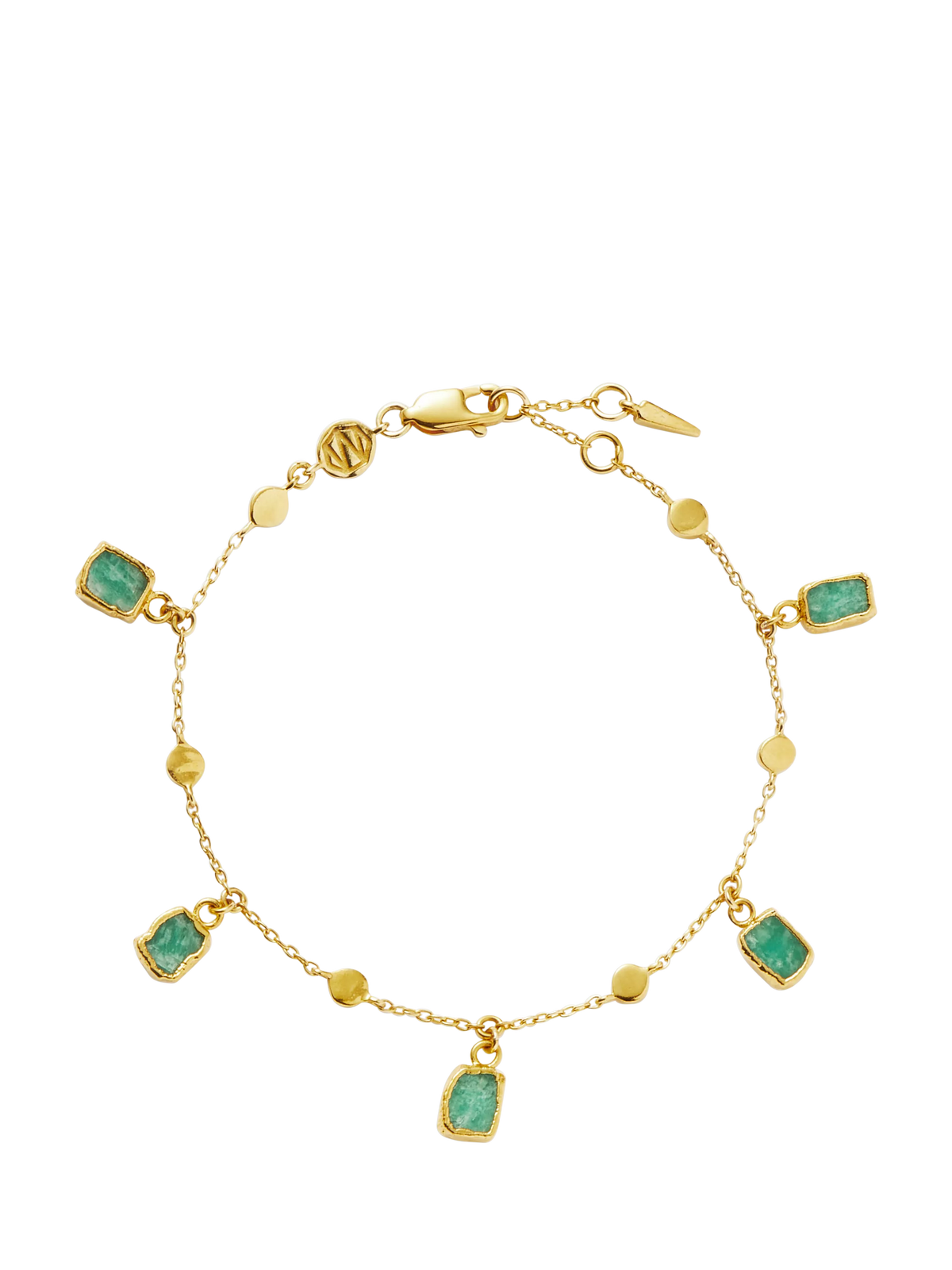 Missoma Lena charm bracelet gold plated amazonite - British product