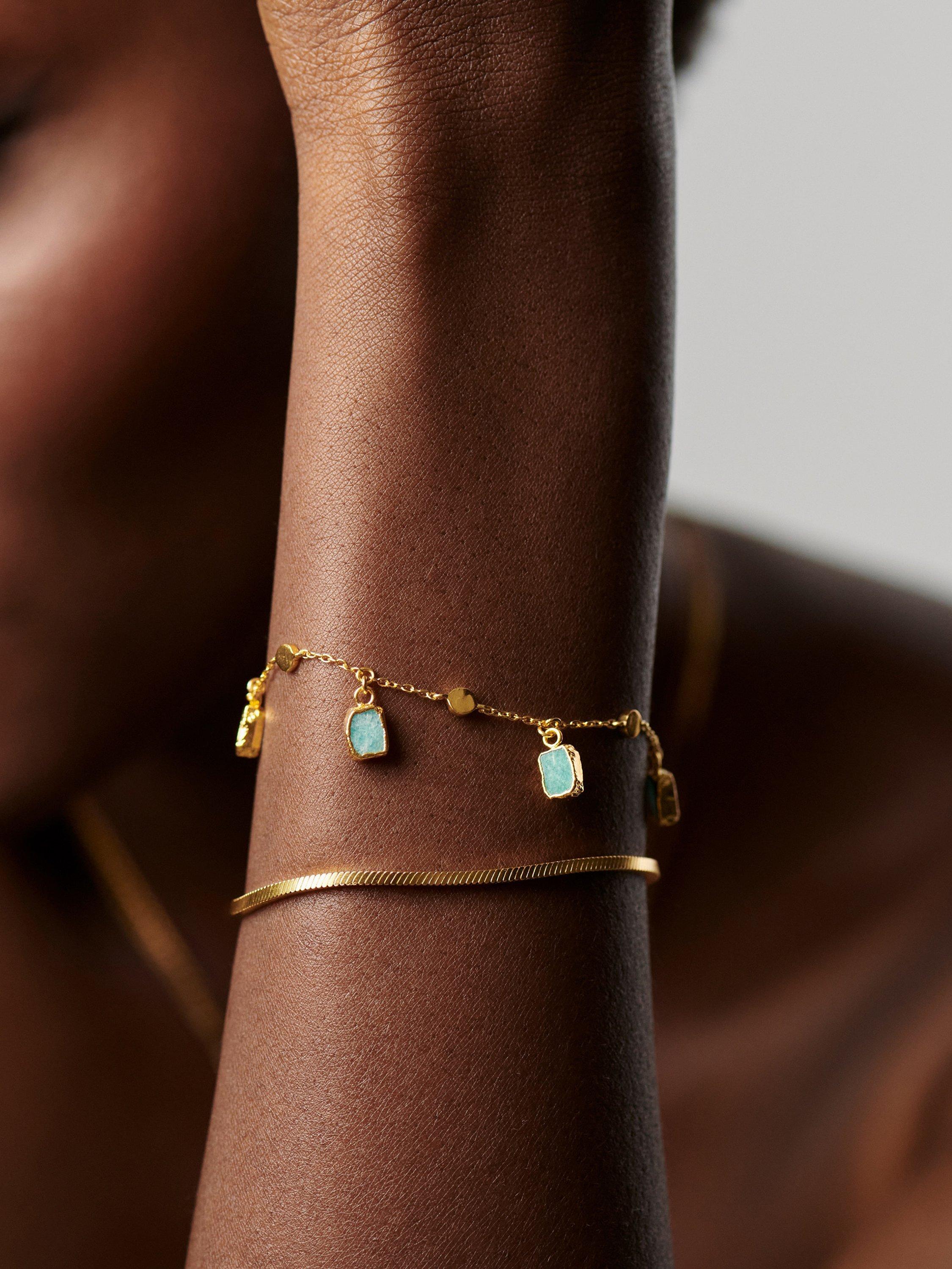 Missoma Lena charm bracelet gold plated amazonite - British product