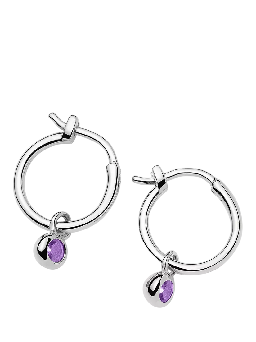 Missoma birthstone mini hoop earrings amethyst sterling silver (British brand)