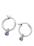 Missoma birthstone mini hoop earrings amethyst sterling silver (British brand)