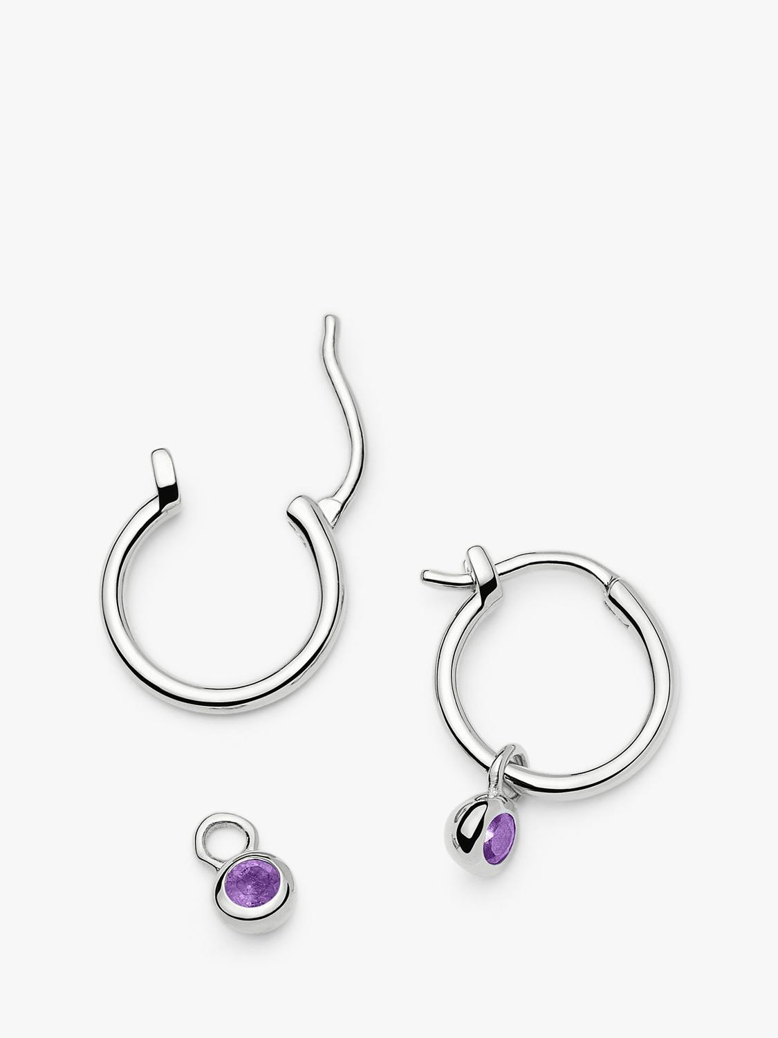 Missoma birthstone mini hoop earrings amethyst sterling silver (British brand)