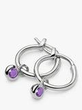 Missoma birthstone mini hoop earrings amethyst sterling silver (British brand)