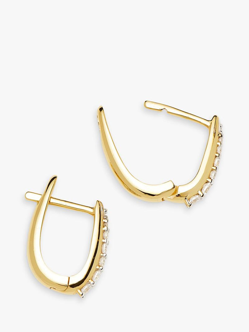 Missoma hinged crystal huggie earrings gold plated vermeil, imported from the UK