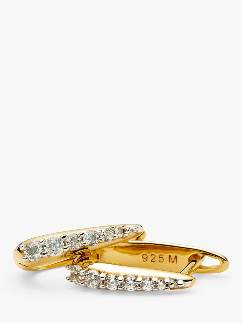 Missoma hinged crystal huggie earrings gold plated vermeil, imported from the UK