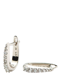 Missoma Hinged Crystal Huggie Hoop Earrings, Silver