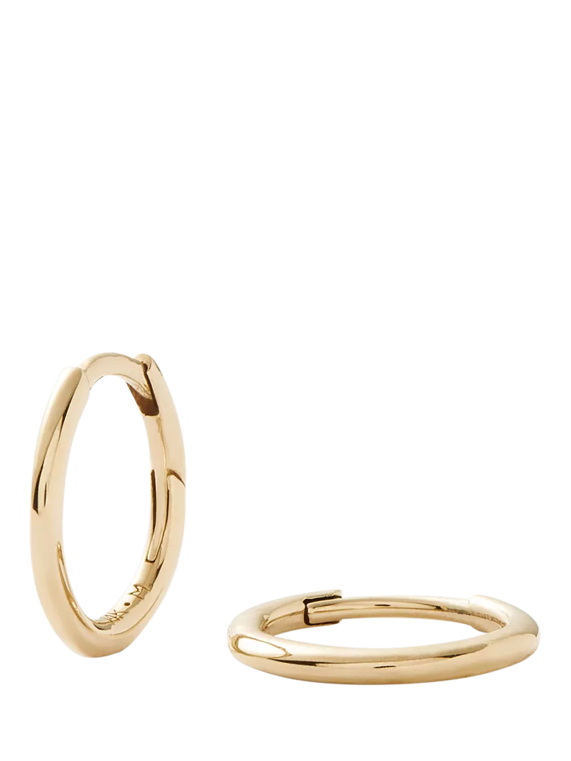 Missoma 14ct yellow gold small hoop earrings W12mm - British product