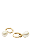 Missoma 14ct gold pearl hoop earrings, UK version