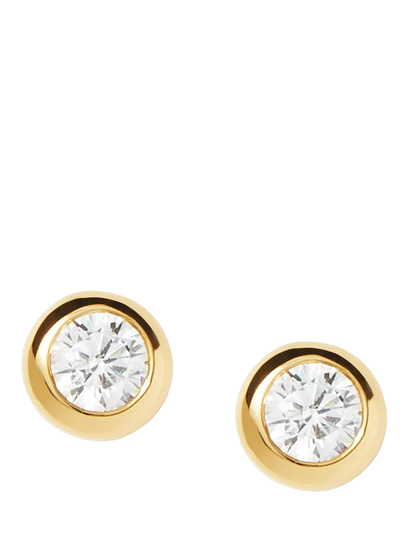 Missoma gold vermeil cubic zirconia stud earrings, imported from the UK