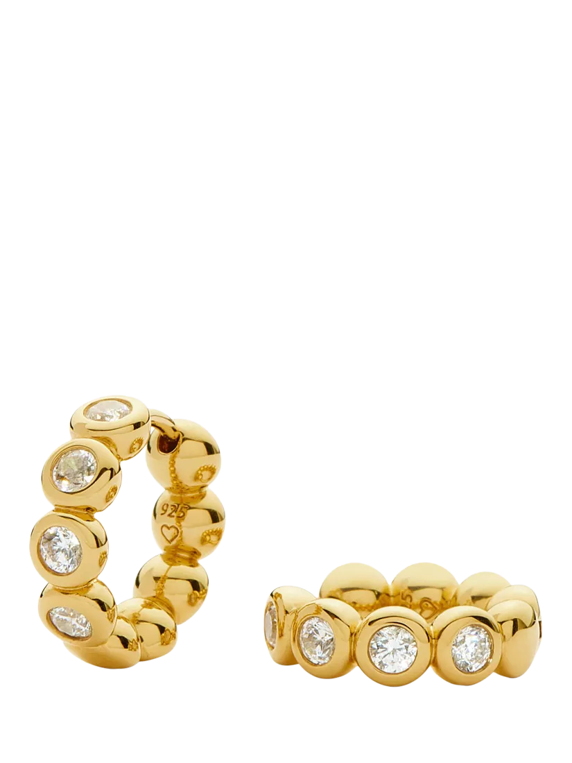 Missoma beaded crystal small hoop earrings gold plated sterling silver - British product