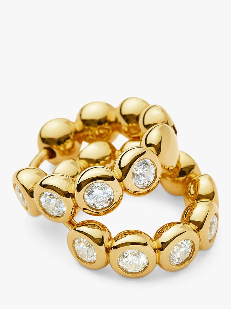 Missoma beaded crystal small hoop earrings gold plated sterling silver - British product