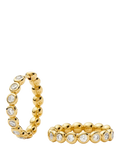 Missoma gold plated beaded hoop earrings with cubic zirconia, imported from the UK