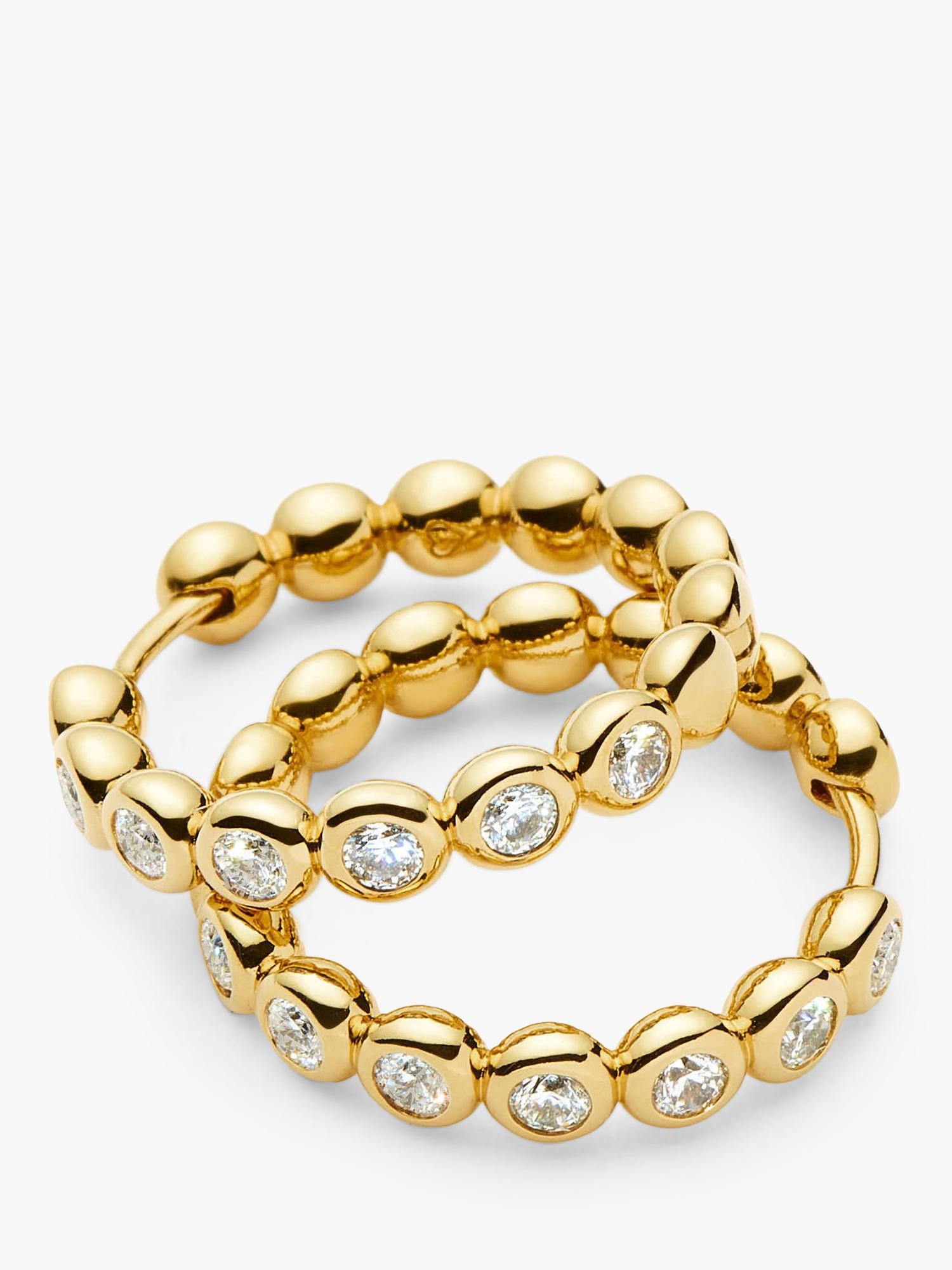 Missoma gold plated beaded hoop earrings with cubic zirconia, imported from the UK