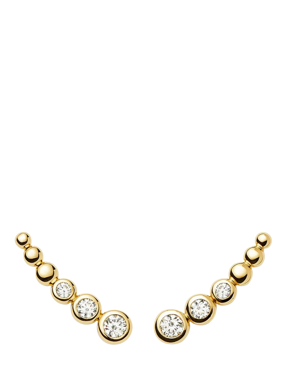 Missoma crystal climber earrings with cubic zirconia, imported from the UK