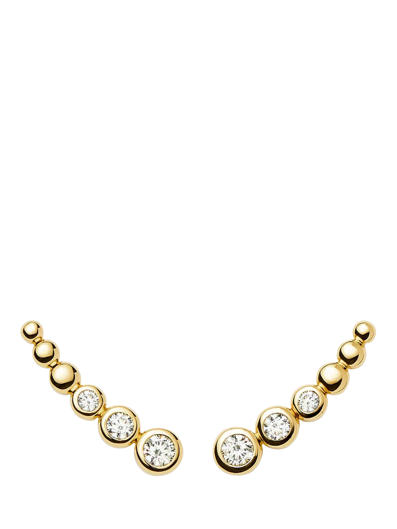 Missoma crystal climber earrings with cubic zirconia, imported from the UK